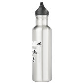 Der Triathlon des Hobbyisten: Schwimmen, Fahrrad, Edelstahlflasche (Rechts)