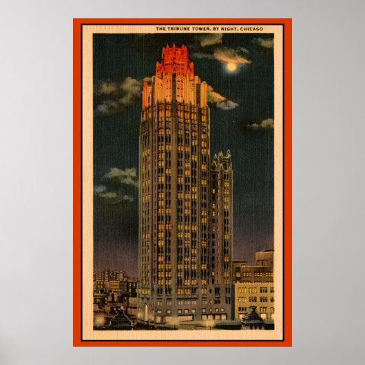 Der Tribunturm von Chicago Vintag Poster (Vorne)