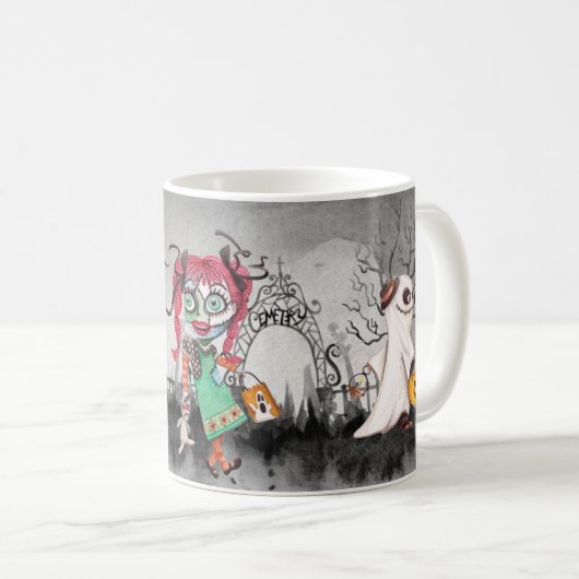 Der Trick oder die Treatoren sprichwörtlich niedli Kaffeetasse (VorderseiteRechts)