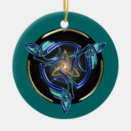 Der Triquetra Baum-Verzierungskreis Keramikornament