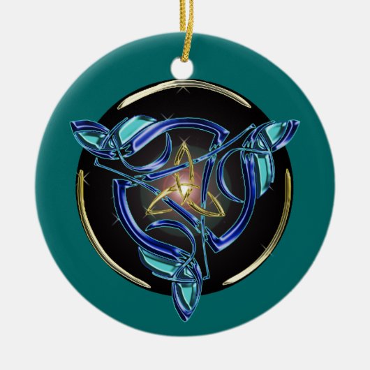 Der Triquetra Baum-Verzierungskreis Keramikornament (Vorne)