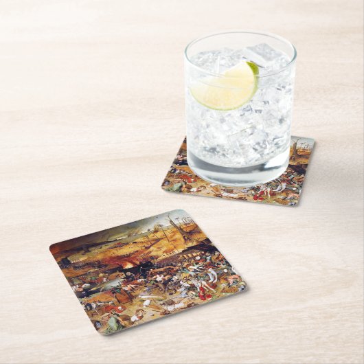 Der Triumph des Todes, Pieter Bruegel Rechteckiger Pappuntersetzer (Vor Ort)