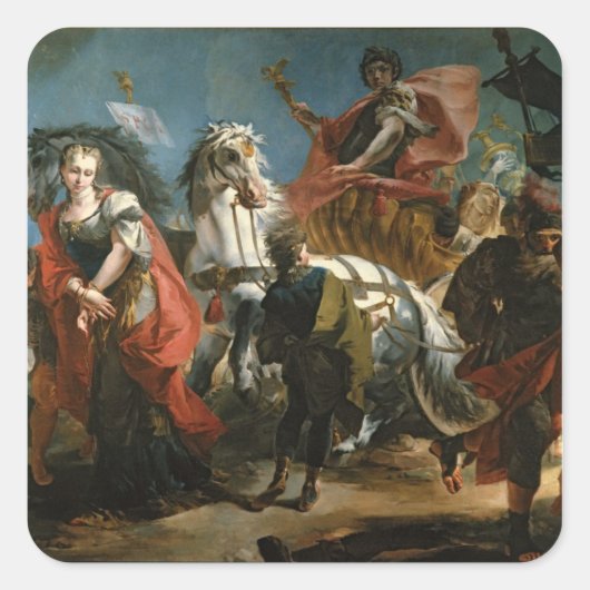 Der Triumph von Marcus Aurelius Quadratischer Aufkleber (Vorderseite)