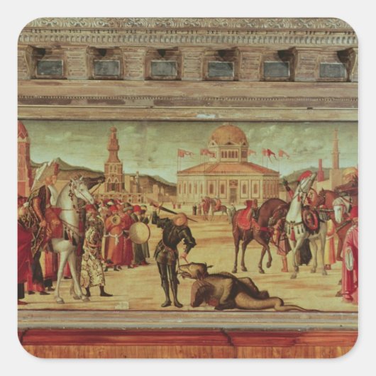 Der Triumph von St. George, 1501-7 Quadratischer Aufkleber (Vorderseite)