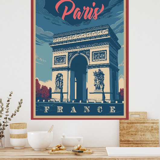 Der Triumphbogen Vintag Poster (Küche)