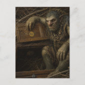 Der Troll an der Tür Postkarte (Vorderseite)