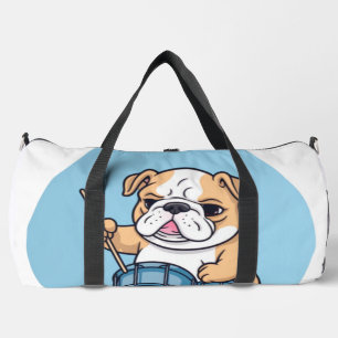 Der trommelnde Bulldogge-Beats und Bulldog-Grooves Duffle Bag