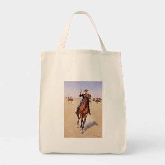 Der Trooper von Frederic Remington Tragetasche (Vorne)