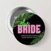 Der tropische Bach der Braut Grün und Rosa Button (Vorne & Hinten)