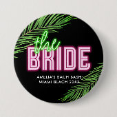 Der tropische Bach der Braut Grün und Rosa Button (Vorderseite)