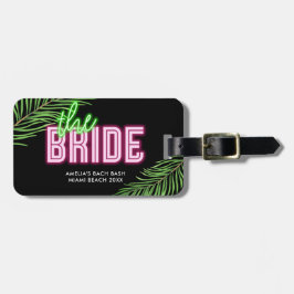 Der tropische Bach der Braut Grün und Rosa Gepäckanhänger