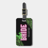 Der tropische Bach der Braut Grün und Rosa Gepäckanhänger (Vorderseite vertikal)