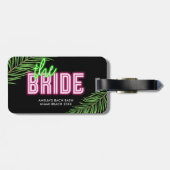 Der tropische Bach der Braut Grün und Rosa Gepäckanhänger (Rückseite horizontal)