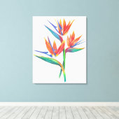 Der tropische Bird of Paradise Zeichnend Originalk Leinwanddruck (Insitu (Holzboden))