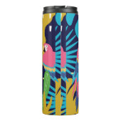 Der tropische Dschungel verlasse mit Papageien. Su Thermosbecher (Rückseite)