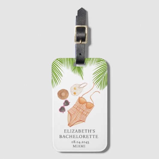 Der tropische Junggeselinnen-Abschied am Strand Gepäckanhänger (Vorderseite Vertikal)