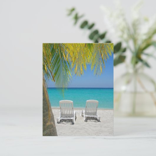 Der tropische Paradiesstrand in der Karibik Postkarte (Stehend Vorderseite)