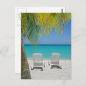 Der tropische Paradiesstrand in der Karibik Postkarte (Vorne/Hinten)