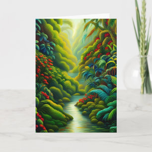 Der tropische Regenwald mit Blume und Strömungen Karte