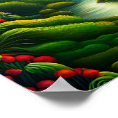 Der tropische Regenwald mit Blume und Strömungen Poster (Ecke)