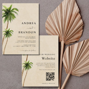 Der tropische Sandstrand von Palm Tree versammelt Einladung