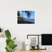 Der tropische schwarze Strand von Hawaii Poster (Heimbüro)