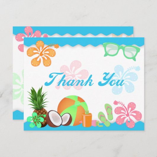 Der tropische Spaß danken Ihnen Mitteilungskarten (Vorne/Hinten)