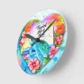 Der tropische Staat der Meeresschildkröte Runde Wanduhr (Winkel)