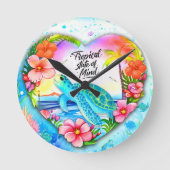 Der tropische Staat der Meeresschildkröte Runde Wanduhr (Vorderseite)