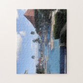 Der tropische Strand der Bahamas. Puzzle (Vertikal)