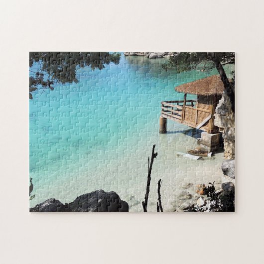 Der tropische Strand der Bahamas. Puzzle (Horizontal)