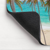 Der tropische Strand mit Palmen Mousepad (Ecke)