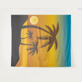 Der tropische Strand mit Palmen Wandteppich (Vorderseite (Horizontal))