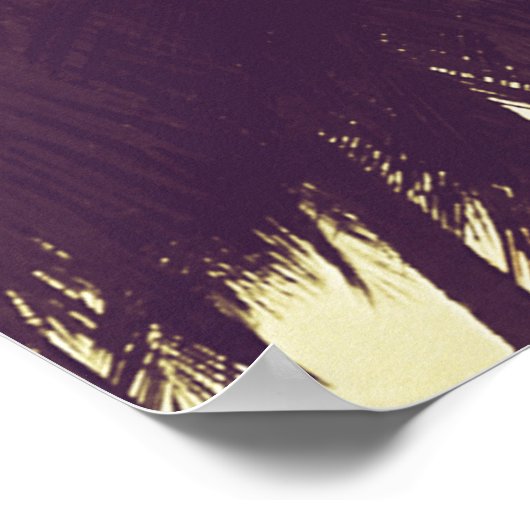 Der tropische Strand mit Palmenblättern Poster (Ecke)