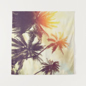 Der tropische Strand mit Palmenblättern Wandteppich (Vorderseite (Horizontal))