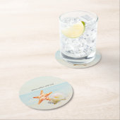 Der tropische Strand mit Starfish und Conch Runder Pappuntersetzer (Vor Ort)