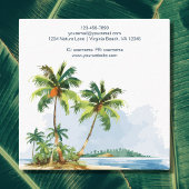Der tropische Strand mit tropischen Palmen Quadratische Visitenkarte