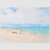 Der tropische Strand mit Wasserfarbe Seidenpapier (Vorderseite)