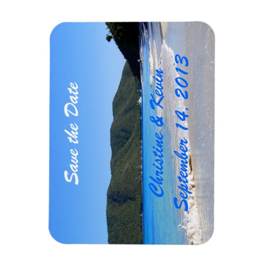 Der tropische Strand speichert das Datumsfenster Magnet (Vertikal)
