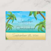 Der tropische Strand und der Palmenhain Platzkarte (Rückseite)