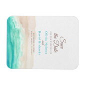 Der tropische Strand von Aquarell Save the Date Magnet (Horizontal)