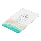 Der tropische Strand von Aquarell Save the Date Magnet (Linke Seite)