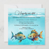 Der tropische türkisfarbene Fisch ist nach Hochzei Einladung (Vorderseite)