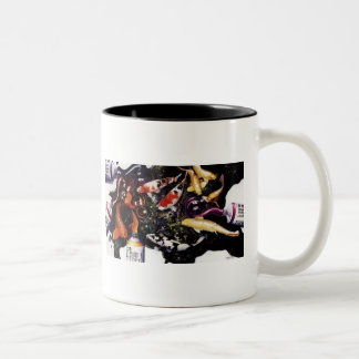 Der Trost-" geheimnistuerisches Fisch-u. Zweifarbige Tasse