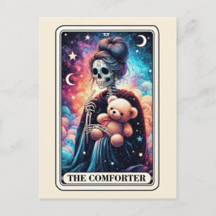Der Tröster Tarot Teddy Bär Skelett Mama Postkarte