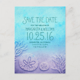 Der türkisblaue Strand von Ombre Save the Date Pos Ankündigungspostkarte