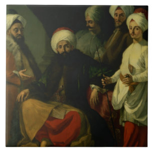 Der türkische Botschafter und sein Gefolge an der Fliese