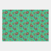 Der türkische Gobbler im Waldmuster Geschenkpapier Set (Vorderseite)