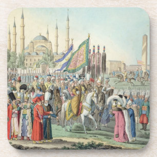 Der türkische Sultan, der seine Janissaries Getränkeuntersetzer