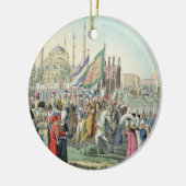 Der türkische Sultan, der seine Janissaries Keramikornament (Links)